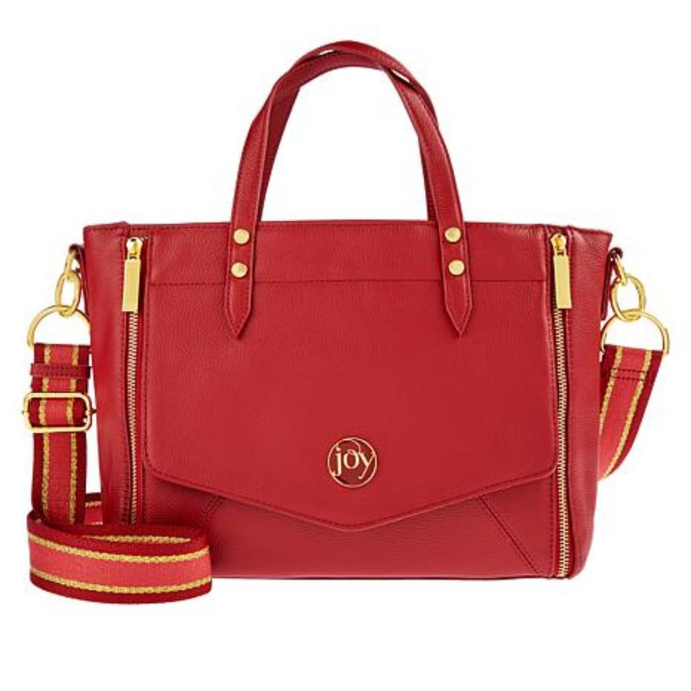 JOY Chic Leather Satchel Handbag Plus RFID Tech & Anti-Microbial NEW